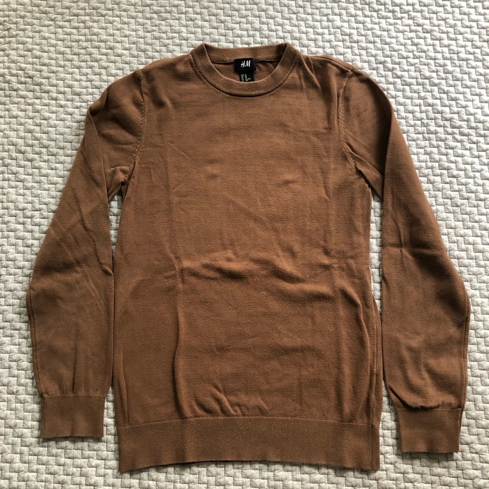 H&M Brown crew neck sweater // XS